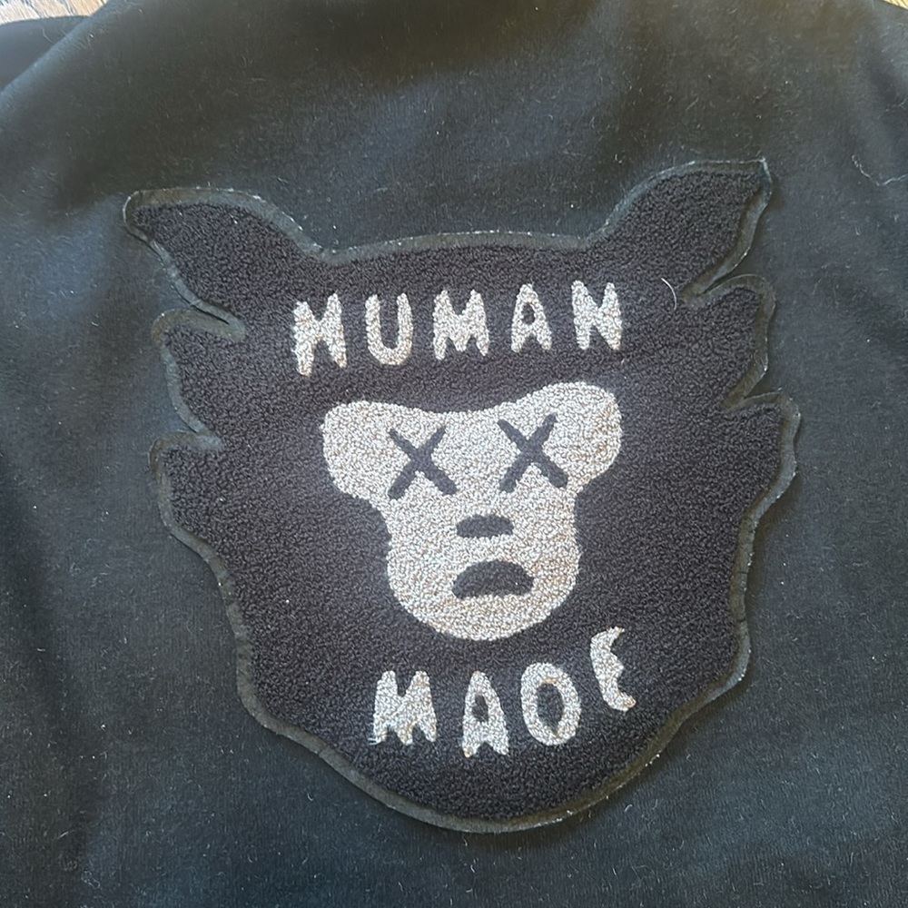 Human Made KAWS Varsity Jacket Black LARGE - Picture 2 of 5